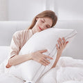 Globon Luxury Feather Down Pillow King Size for Sleeping, Hotel Collection Fluffy Pillow, Low Soft Gusseted Bed Pillows, 18"X34", Pack of 1