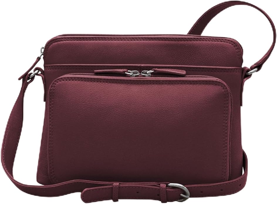 ili New York Genuine Leather Crossbody Bags for Women - Premium RFID Blocking Shoulder Bag Organizer with Adjustable Strap
