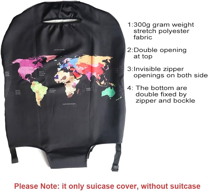 MosaiRudo Thicker Luggage Cover Elastic Suitcase Cover Protector Fits 18-32 Inch Suitcase Travel Accessories (TKM0042, M)