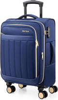 Softside Carry On Luggage 20 Inch Expandable Carry On Luggage 22x14x9 Airline Approved with Spinner Wheels & TSA Lock, Waterproof Large Capacity Suitcase Travel Bag for Men and Women