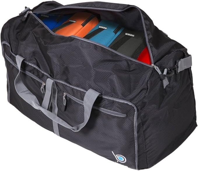 Bago Large Foldable Duffel Bags for Traveling Women & Men - 120L Packable Duffle Bag for Travel with Shoe Compartment - Water Repellant, Heavy Duty, Lightweight Folding & Collapsible (SnowDepPurple)