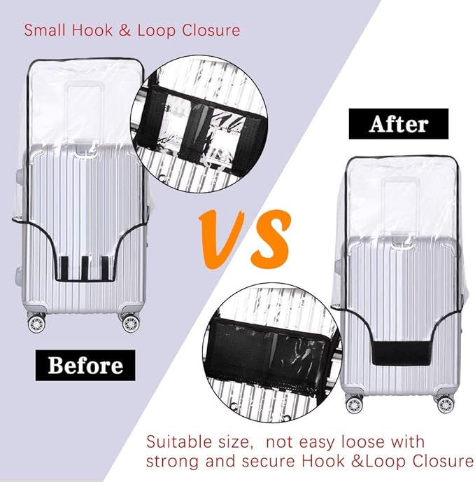 20-21 Inch PVC Luggage Protector Cover for TSA Approved Clear Suitcase Protector Transparent Luggage Protective Cover Case Suitable for 20"-21"