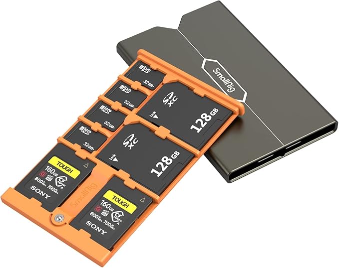 SMALLRIG Memory Card Storage Case - 8 Slot Holder for SD, CFexpress Type-A & TF Cards - Photography Enthusiasts - 4107