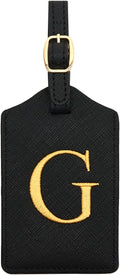 Luggage Tag PU Leather for Suitcase Baggage Handbag Travel Bag Label Suitcase Tag Label Tag w. Name Card & Privacy Cover (G)