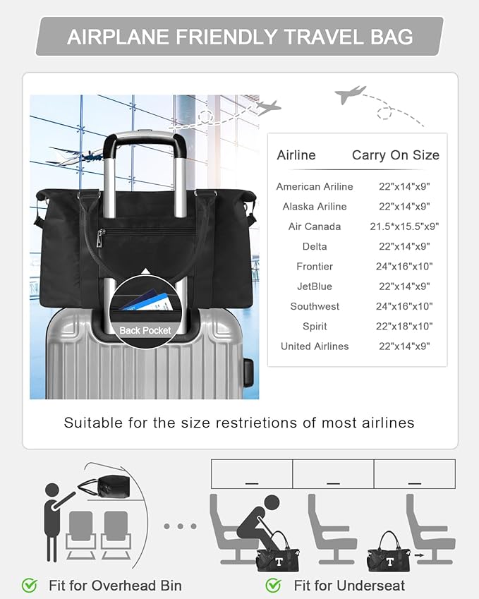 Initial Travel Duffel Bag Sports Gym Bag for Boys Teen Birthday Gifts,Black Personalized Weekender Bag Carry On Tote Bags for Men,Waterproof Overnight Luggage Bag Airplane Travel Essentials(Letter T)