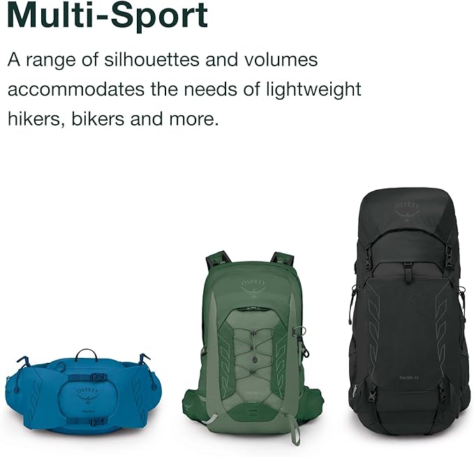 Osprey Talon 22L Men's Lightweight Hiking Backpack with Hipbelt, White/Black