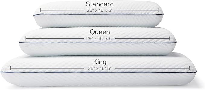 WEEKENDER Standard Gel Memory Foam Pillow Size-1-Pack-Medium Plush Feel-Neck and Shoulder Support-Side, Stomach, and Back Sleepers-Home, Hotel, & Hospital Essentials-CertiPur Certified, White