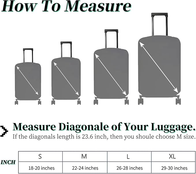 Luggage Cover + Tag, Bee Purple Flowers Travel Suitcase Cover for 18-20 inch Luggage (S) with Concealed Zipper, Washable Elastic Cloth, Dustproof, Anti-Scratch
