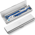 Wider Aluminum Toothbrush Travel Case, Portable Travel Toothbrush Holder, Durable Manual Toothbrush Box Container for Traveling, Bathroom, Camping, Business Trip-Not for 0.85oz Toothpaste