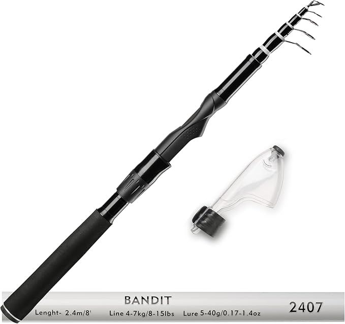 Whistytwig Telescopic Fishing Rod - Versatile Retractable Telescoping Fishing Pole, Collapsible Fishing Rod, Ideal Travel Rod