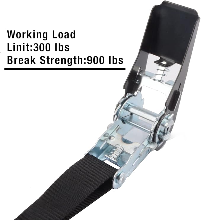 XSTRAP STANDARD Ratchet Tie Down Straps 4 Pk 10 Ft- 300 Lbs Load Cap- 900 Lbs Break Strength-Cargo Straps for UTV, ATV, Pickup,Truck, Moving Appliances, Lawn Equipment, Black