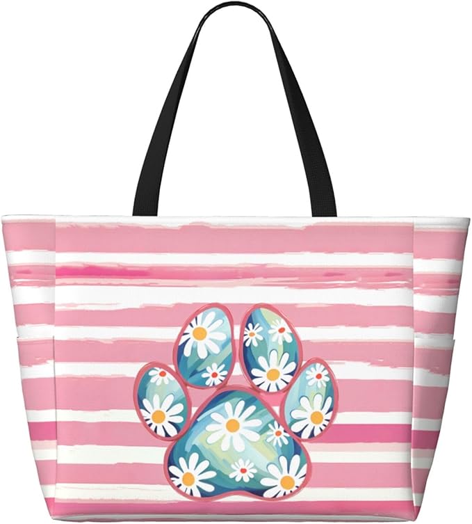 Beach Bag for Women Beach Tote Bag Waterproof Sandproof Large Bags with Zipper Big Capacity for Vacation Travel