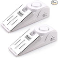 2 Pack Door Stop Alarm, Door Stopper with 120DB Security Alarm, Floor Wedge Door Stop Siren, Door Security Devices for Traveling, Apartment, Hotel and Home, White