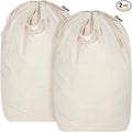 Canvas Laundry Bags with Handles & Square Base13.8"x 13.8", Large Heavy Duty Laundry Basket Hamper Liner, College Dorm Washable Drawstring Cotton Dirty Clothes Bag (Natural,2 Pack)