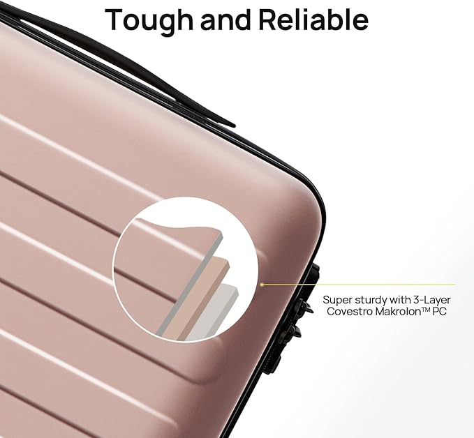 Carry on Luggage 22 X 14 X 9 Airline Approved, 20 Inch Luggage for 3-5 Days Travel, Double Spinner Wheels, 100% Hardshell PC, TSA Lock (04-Pink (Basic), Checked 28-Inch)