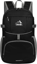 WATERFLY Hiking Foldable Daypack Backpack: 25L Ultra Lightweight Packable Waterproof Outdoor Travel Day Pack for Woman Man
