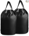 MCleanPin Washable Laundry Bags with Handles,140L Dirty Clothes Storage Bag for College Dorm or Travel, Laundry Liner Fit Most Laundry Hamper or Basket,2 Pack (Classic Black)