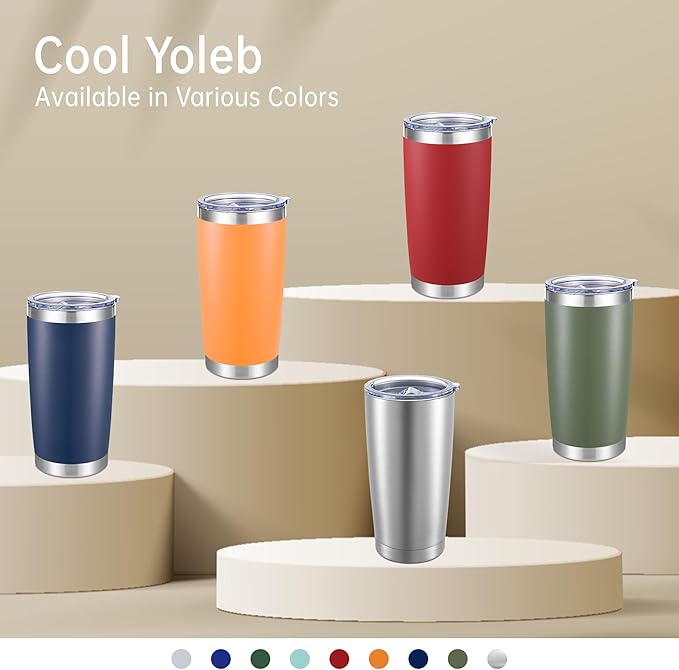 20 oz Tumblers Bulk Stainless Steel Tumbler with Lid Double Wall Vacuum Insulated Coffee Mug 20oz Powder Coated Cup for Hot and Cold Drinks, Red, 12 pack