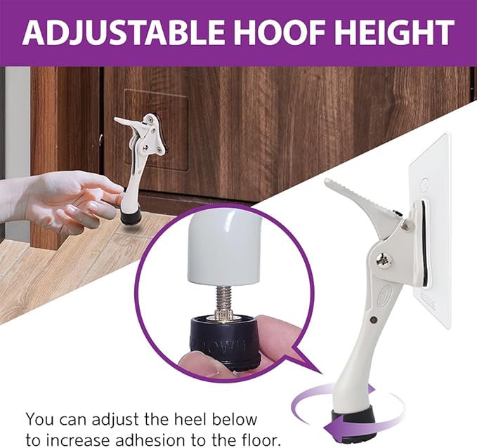 Door Stopper with Adhesive Bracket Stickers, No Drilling or Tools Needed, Available for All Doors, Door Holder, Heavy Door Stop, KickDown Door Stoppers, Bottom of Door by HASHI (Black/Bracket 2pack)