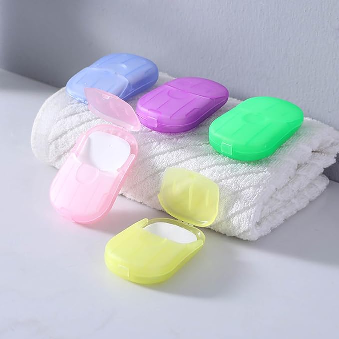 500 Sheets Disposable Soap Paper 5 Boxes Hand Cleaner Fragrance Mini Color Soap Paper for school Indoor, Outdoor, Travel, Camping Hiking, Camping Soaps Sheets