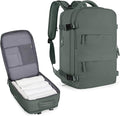 coowoz Large Travel Backpack For Women Men,Carry On Flight Approved,Hiking Waterproof Outdoor Rucksack Casual Daypack Fit 15.6 Inch Laptop Shoes Compartment (Olive Green)