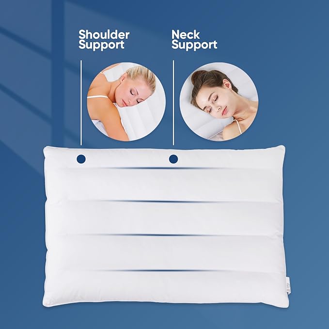 MINUPWELL Ultra Flat Pillows for Sleeping Thin, 7D High Support 2.5 inch Height Ultra Thin Pillows,Slim Bed Pillows for Stomach Sleeper,Standard Size -18x26 in