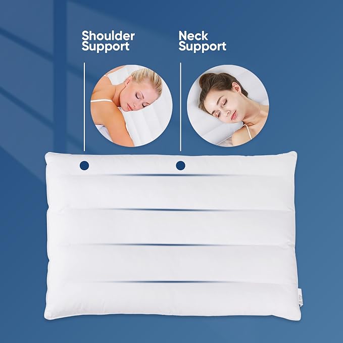 MINUPWELL Ultra Flat Pillows for Sleeping Thin, 7D High Support 2.5 inch Height Ultra Thin Pillows,Slim Bed Pillows for Stomach Sleeper,King Size -18x36 in