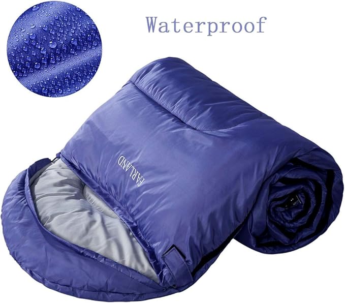 FARLAND Sleeping Bags 30℉ for Adults Teens Kids with Compression Sack Portable and Lightweight for 3-4 Season Camping, Hiking,Waterproof, Backpacking and Outdoors
