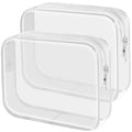 Lermende 2pcs Clear Toiletry Bag TSA Approved Travel Bag,Carry On for Travel,Airport Airline Accessories Compliant Bag,Quart Sized Makeup Cosmetic bag Women Men (Transparent, 2 Pack)