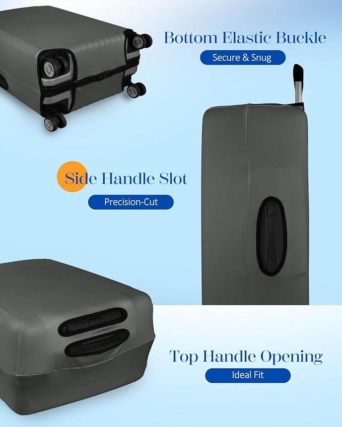 Slohif Luggage Cover for Suitcase Tsa Approved Protector - Luggage Sleeve Suit Case Cover Travel Stretch Large Baggage Case Protective Washable Fit 30-32 Inch Gray