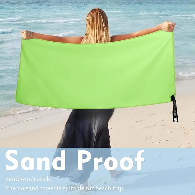 Microfiber Travel Towel, Soft Lightweight Quick Dry Towel, Super Absorbent Compact Travel & Sports & Beach Towels for Camping, Backpack, Gym, Swimming, Yoga, Hiking (L:24"×48" -Fluorescent)