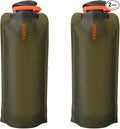Vapur Flexible, Collapsible Wide Mouth Anti-Bottle with Detachable Carabiner, 23 Ounce, Olive, Pack of 2