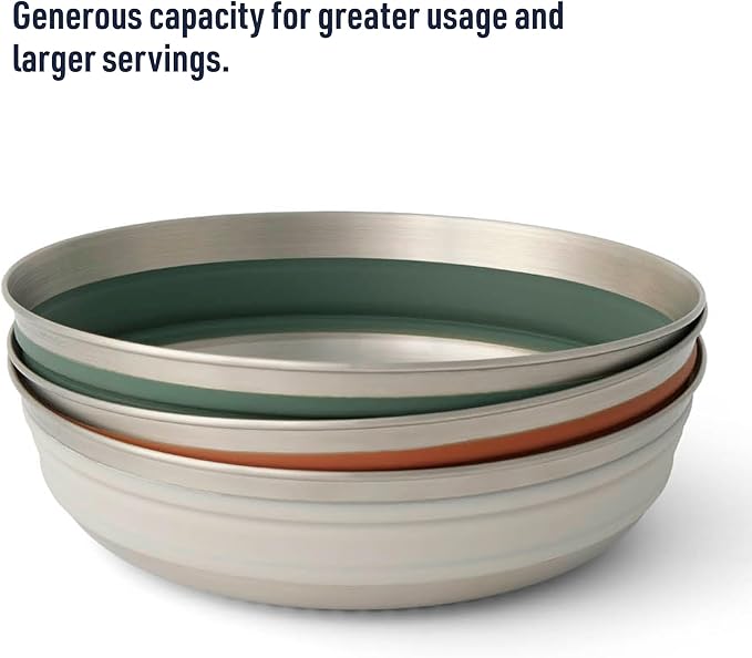 Sea to Summit Detour Stainless Steel Collapsible Bowl, Medium (22 fl oz), Bombay Brown