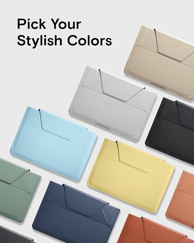MOFT Laptop Carry Sleeve, 2-in-1 Laptop Bag & Stand for 16" MacBook Air/Pro & Dell/HP/Lenovo/Asus, Stylish Slim Computer Sleeve Bag with Expandable Storage for Computer Accessories, Seafoam