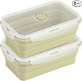Large Collapsible Food Containers with Lids, Collapsible Bowls For Camping, Save Space, Leak-Proof Silicone Storage Bowls, 2pack 1200ml, Dishwasher, Microwave Freezer Safe