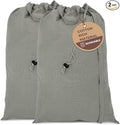 LFH Home Cotton Canvas Large Laundry Bag with Handle, Heavy Duty Drawstring Closure Washable Laundry Bags, School Travel, Home, Hotel, College Dorm, Organizer Sack, Toys Clothes 28x40 (Pack of 2)-Grey