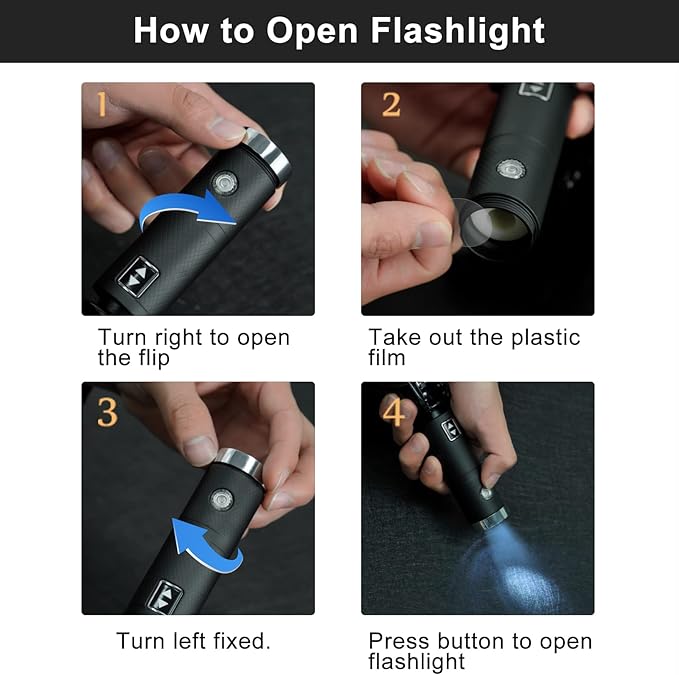 Lejorain Automatic Folding Umbrella Inverted - Upside Down Yellow Windproof Umbrella LED Flashlight Handle With Reflective Strip