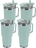 HASLE OUTFITTERS 30oz Tumbler Bulk with Handle, Insulated Travel Coffee Mug Set with Handle Leak-Proof Double Wall Stainless Steel Vacuum Tumblers Pack Metal Cup for Hot and Cold Drink