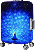 7-Mi Suitcase Cover 3D Print Design Travel Luggage Protector Trolley Case Cover 19"-20" Sleeve, BluePeacock