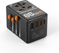 TESSAN Universal Travel Adapter, GaN 65W International Plug Adaptor with 4 USB(2 USB C) Charging Ports, Worldwide Power Outlet for US to European EU UK AUS Ireland(Type C/G/A/I)