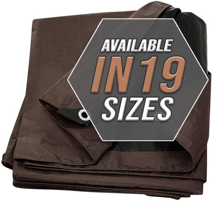 Large Waterproof Tarp - Heavy Duty 10 Mil Thick Poly Tarpaulin Ideal for Canopy Tents, Boats, RV or Pool Covers - Multipurpose Protective Tarps with Grommets for Indoor and Outdoor Use | 30' x 30'