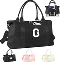 Initial Travel Duffel Bag Sports Gym Bag for Boys Teen Birthday Gifts,Black Personalized Weekender Bag Carry On Tote Bags for Men,Waterproof Overnight Luggage Bag Airplane Travel Essentials(Letter G)