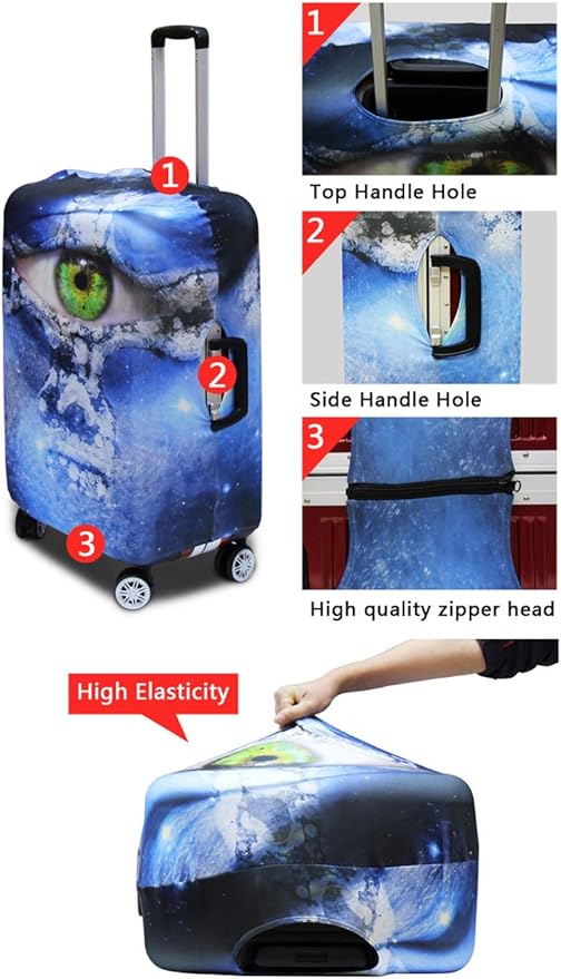 Cute Floral Axolotl Luggage Cover Travel Suitcase Protector Cover Zipper Closer for 26-29inch