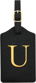 Luggage Tags in PU Leather: Set of 2 for Handbags, Bags & Suitcases - with Name Card & Privacy Cover