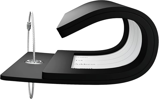 Gostwo 2 Pack Luggage Tags for Suitcases, 26 Initial Letter Travel Luggage Baggage Identification Labels ID Tag Fully Bendable Tags with Stainless Steel Loop (Black) (Letter T)