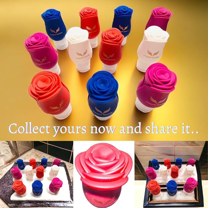 Vorgato Luxury- Silicone Travel Bottles for Toiletries - 3oz Silicone - TSA Approved - Refillable Travel Bottles 3 pcs (Fuschia, Red, Blue)