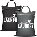 2 Pcs Large Travel Laundry Bags - Washable Waterproof Wet Dry Bags for Dirty Clothes, Swimsuits, Gym Clothes, Laundry, Swimming Pool, Yoga, College Dorm (Black+Grey)