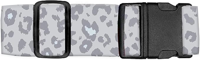 Luggage Straps for Suitcases Travel Belt Accessories, Cute Suitcase Strap, Adjustable Luggage Belt Strap, Heavy Duty with Quick-Release Buckle Luggage Strap Grey Leopard