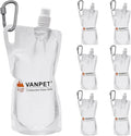 1L Hiking Collapsible Water Bottles, 33OZ BPA-Free Plastic Flasks, Reusable Drink Bags, Foldable Backpacking Water Bottle for Travel Camping Hiking (6-Pack)