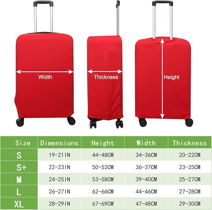 PATIKIL Luggage Cover, Suitcases Covers Elastic Carry on Cover Protector Washable Scratch-Resistant Fits 24-25 Inch Luggage for Travel Business Trips, Red